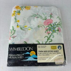 Vintage Twin Size Fitted Floral Sheet-NEW in package-Muslin 50/50
